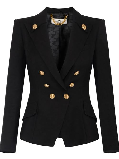 JACKET WITH LOGOED BUTTONS ELISABETTA FRANCHI | GI16252E2110 NERO